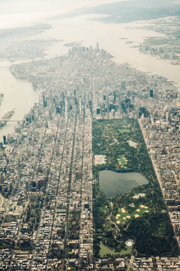 A look at Manhattan as it was from the window of an airplane