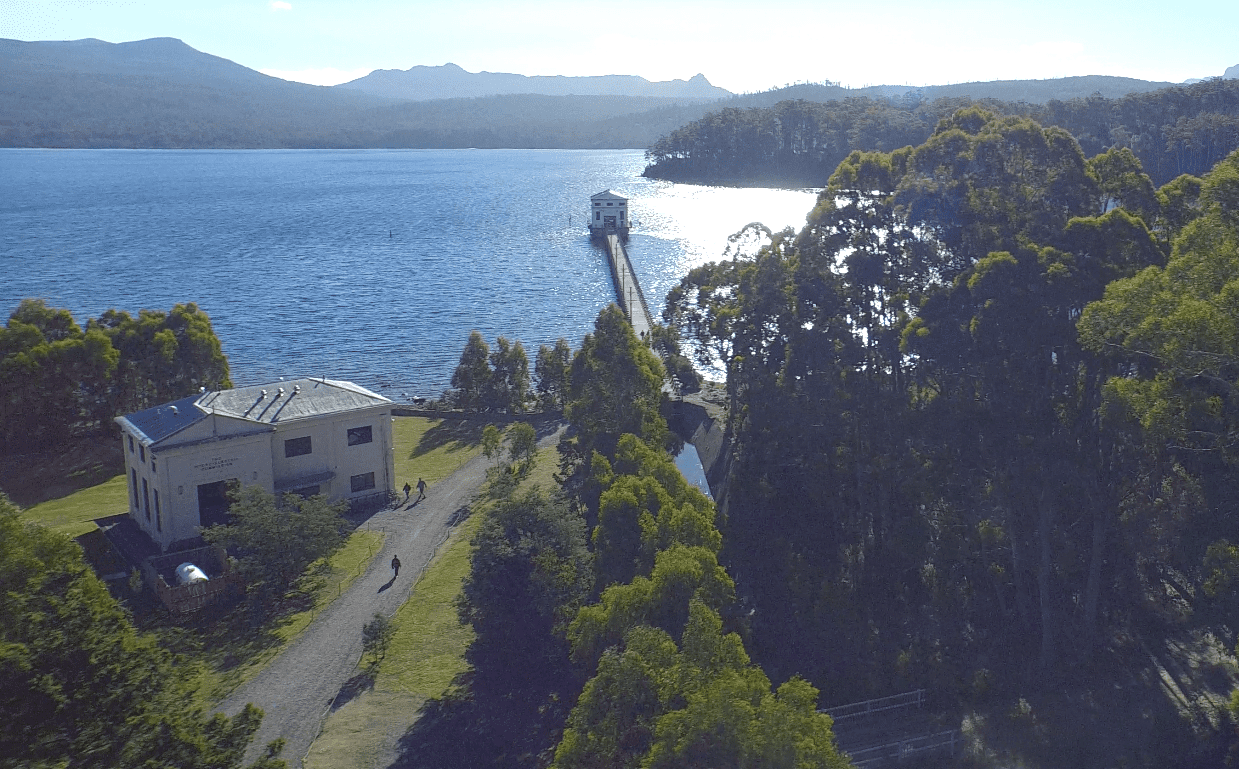 Aerial view of Pumphouse Point, Tasmania