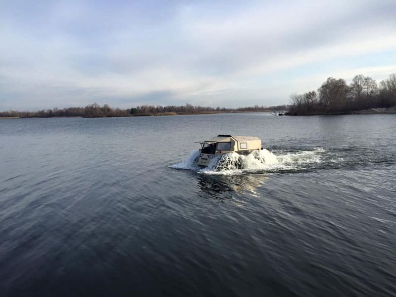 .. but it also drives On water. Yeap, Sherp ATV is an amphibious vehicle