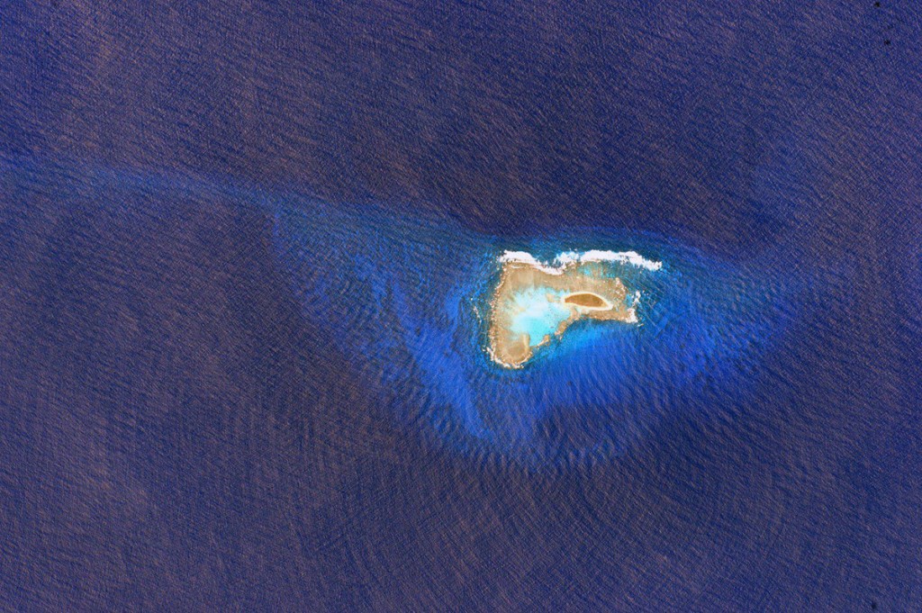 A tiny island in a big ocean.