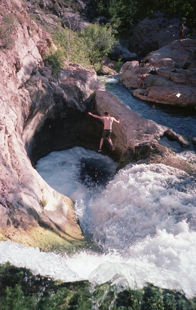 Jumping into The Toilet Bowl, Fossil Springs, Arizona
