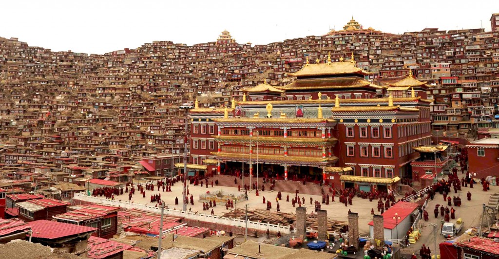 Buddhist nuns and monks walk through Seda on April 4, 2013.