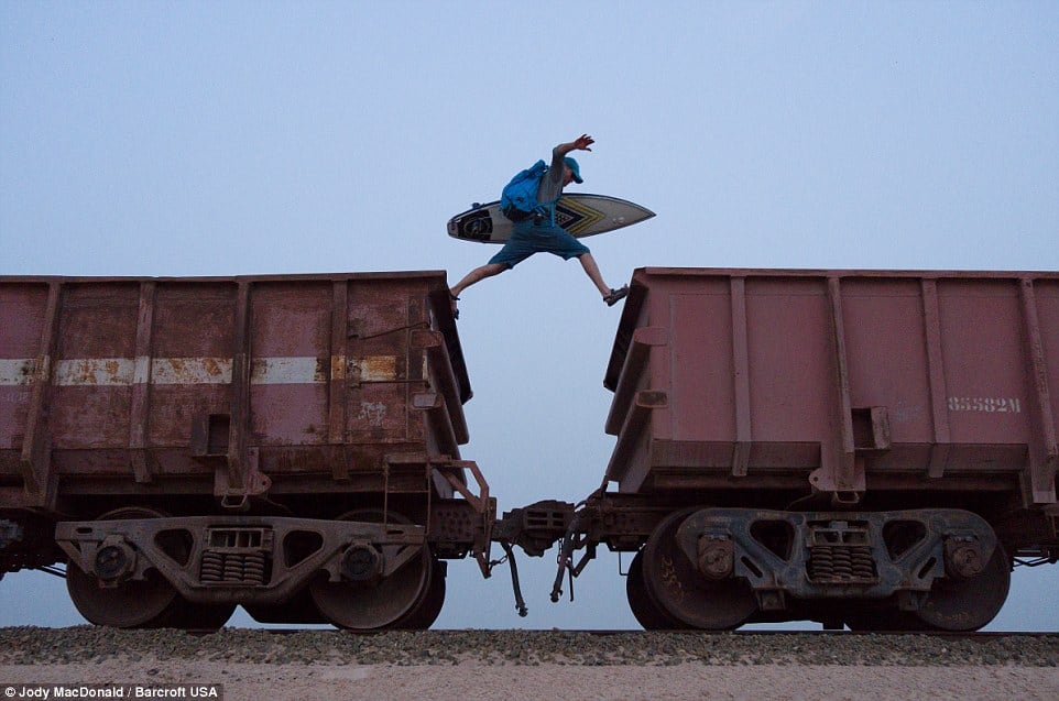 Jumping from car to car onboard one of the world's longest trains