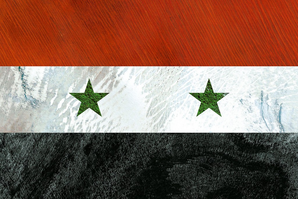 Syrian flag - satellite photography: Australia, Greenland, French Polynesia, Iceland