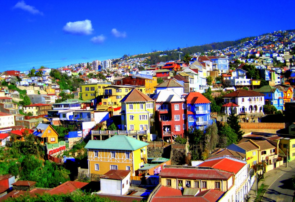 Valparaíso is a port city on Chile’s coast. It's known for its steep funiculars and colorful, clifftop homes.
