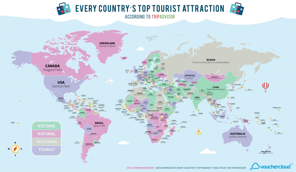 These Are The Top Tourist Attractions in Every Country Map