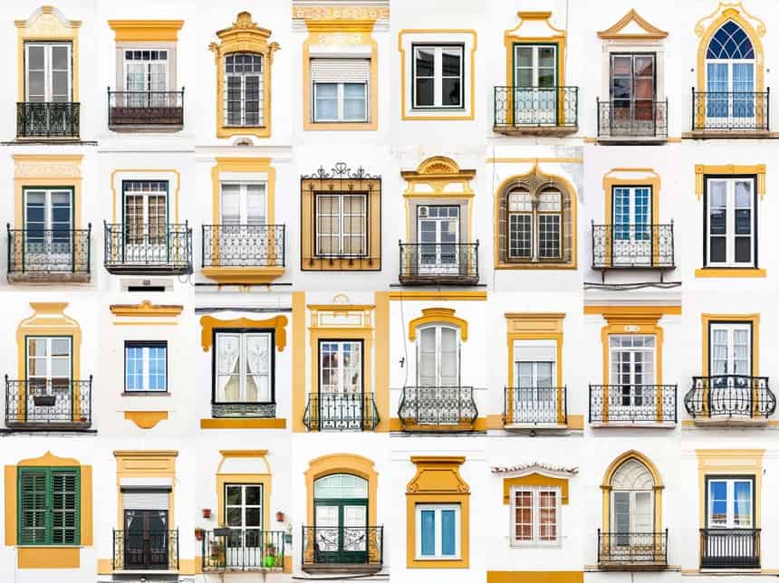 Windows of Évora, Portugal