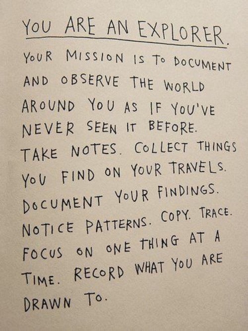 you are an explorer
