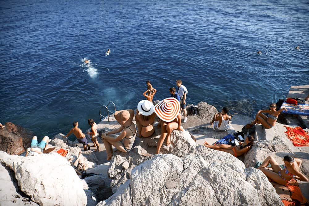 Sunbathing in Dubrovnik, Croatia