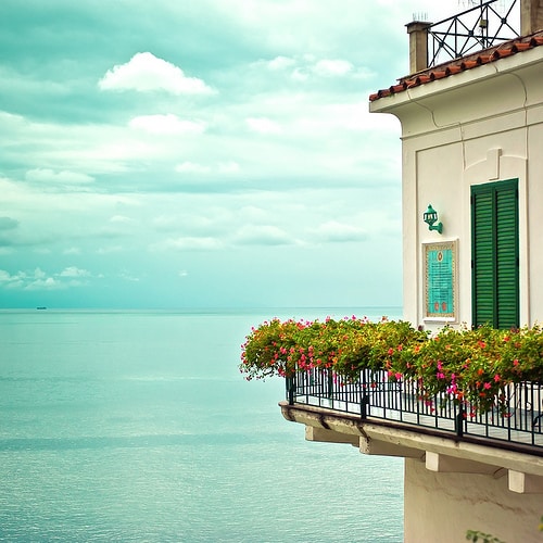 Beautiful balcony overviewing the sea