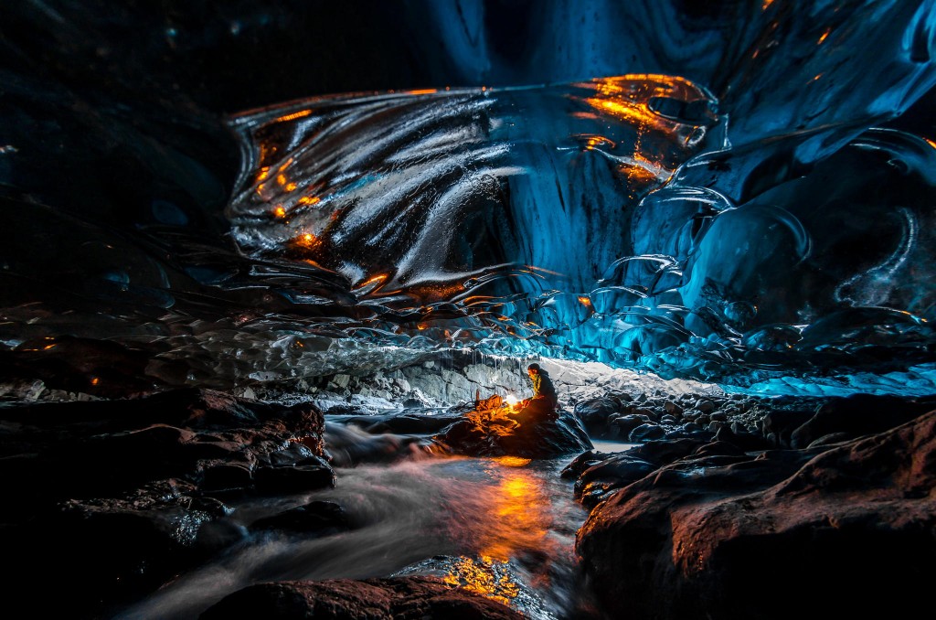 Kverkfjöll Glacier Cave. Cave in Iceland, Europe